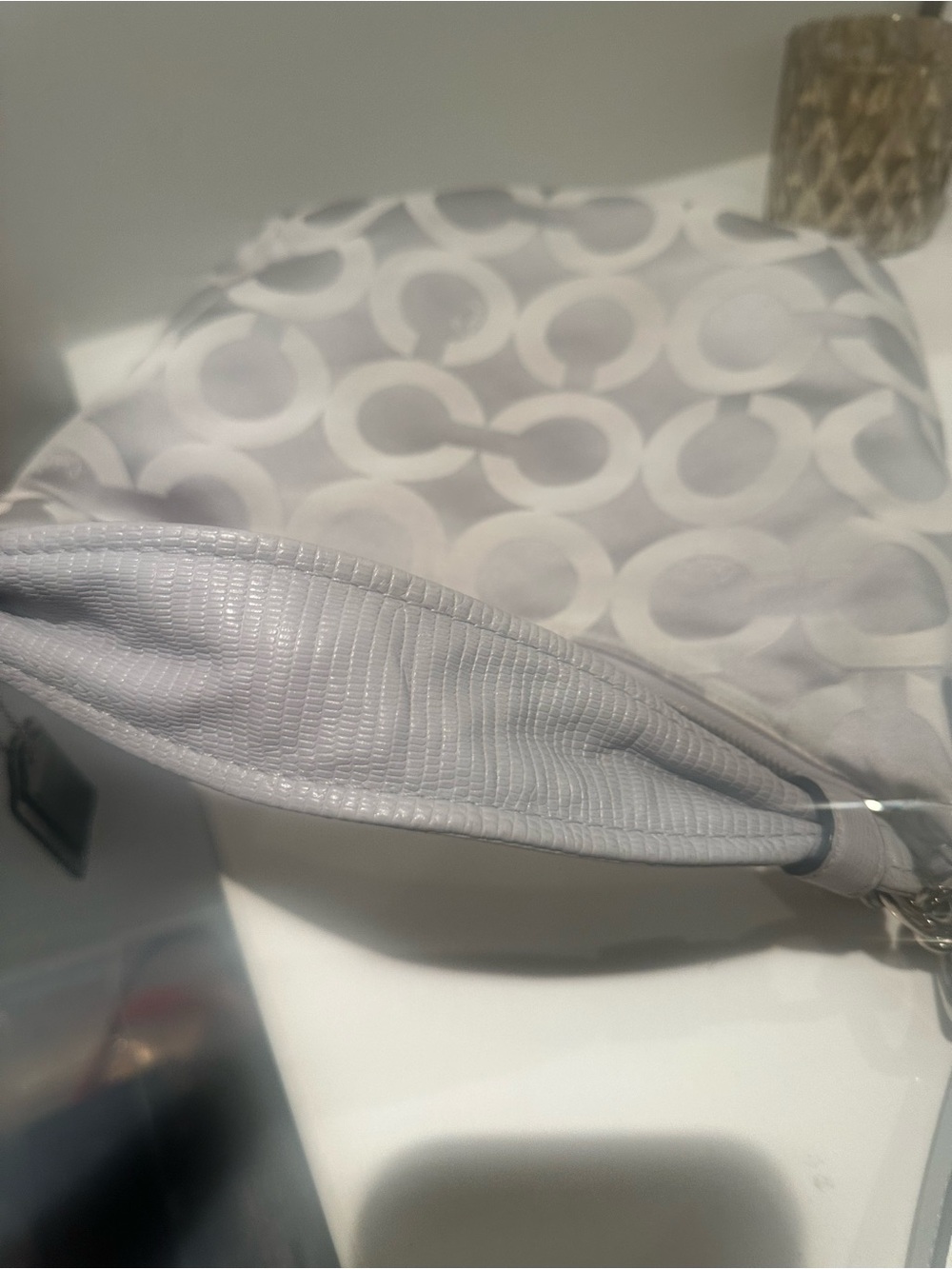 Coach Kristin Optic Light Grey Signature Hobo Bag with Removable Strap & 2 tags - Picture 8 of 15